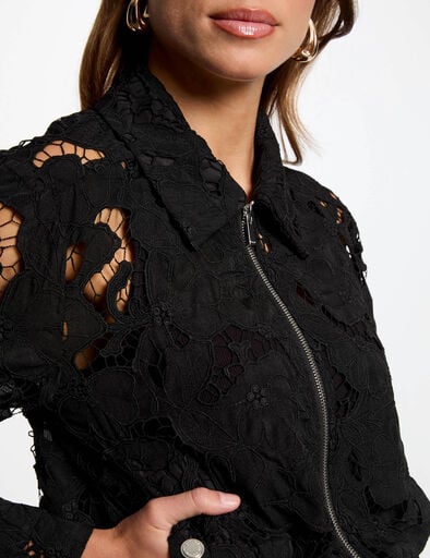 Chaqueta corta encaje negro 252-Gantal