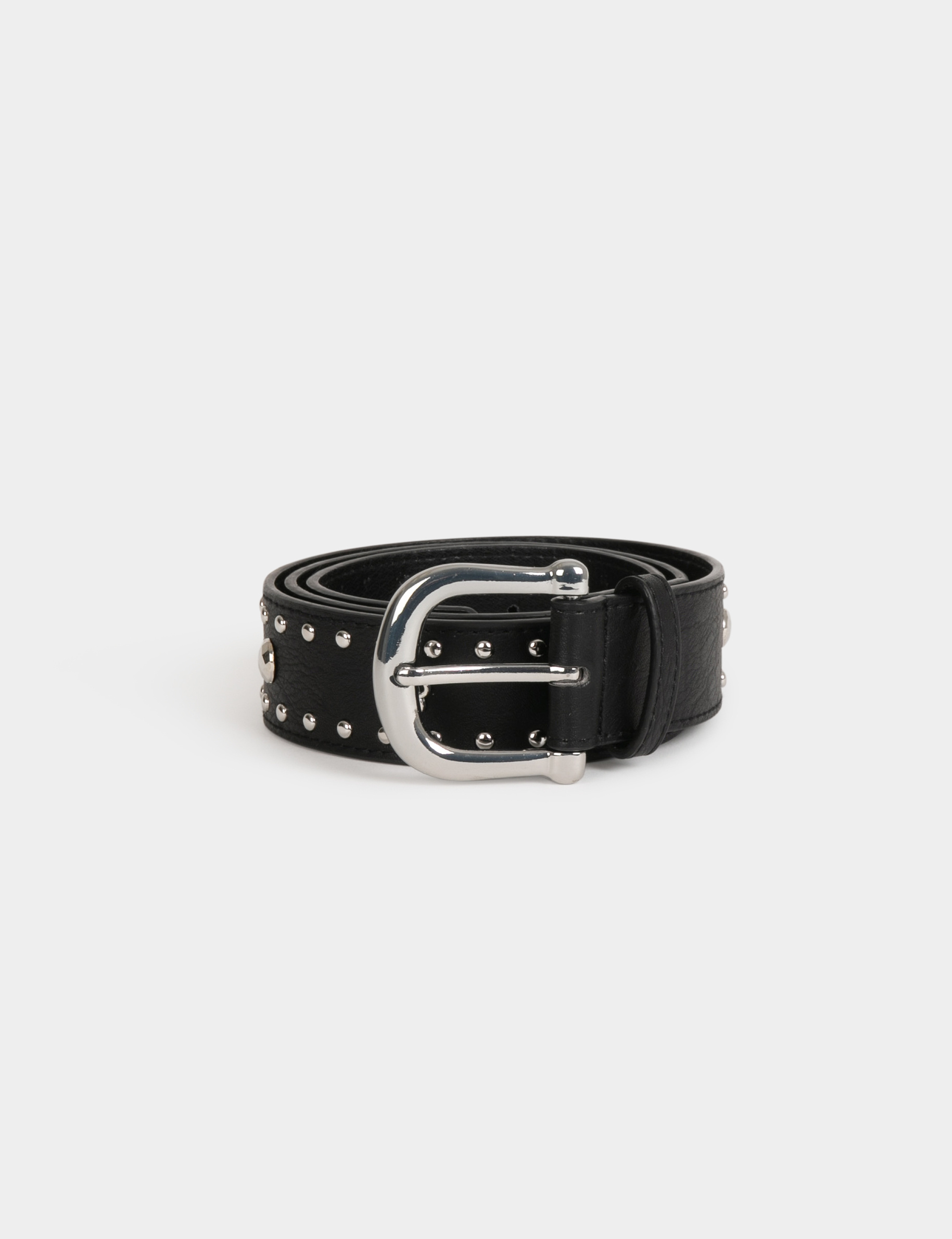 Cinturón con strass y tachuelas negro 221-3Maga