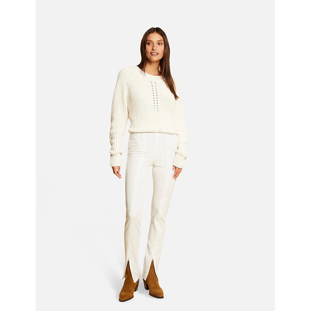 Pantalón city ajustado con cremallera crudo 222-Psnow.f