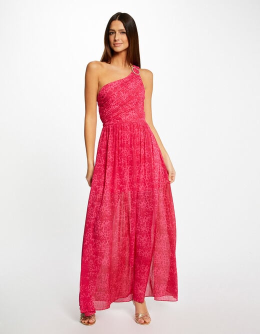 Vestido largo acampanado estampado rosa 231-Ramir