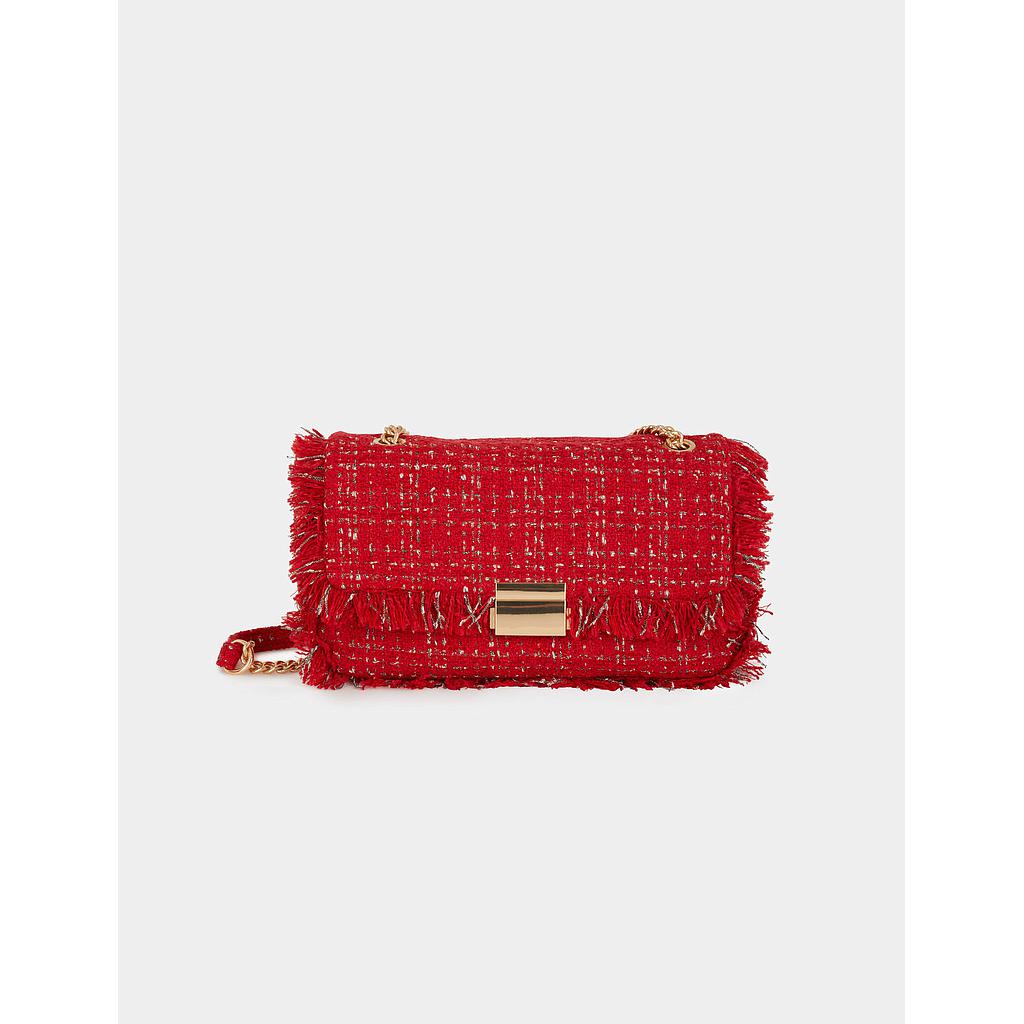 Bolso cartera de mano con flecos 241-2tweed