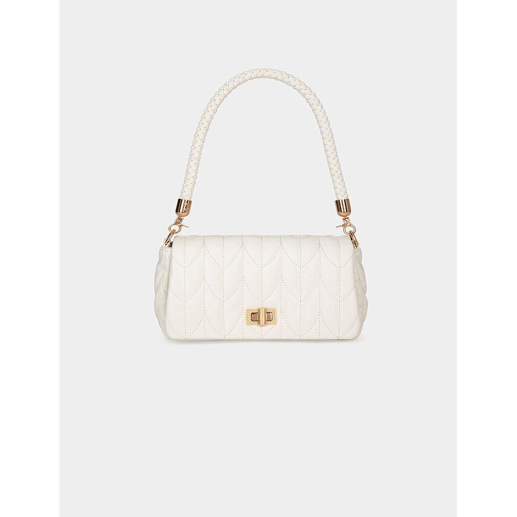 Bolso acolchado asa trenzada blanco 241-2Mati