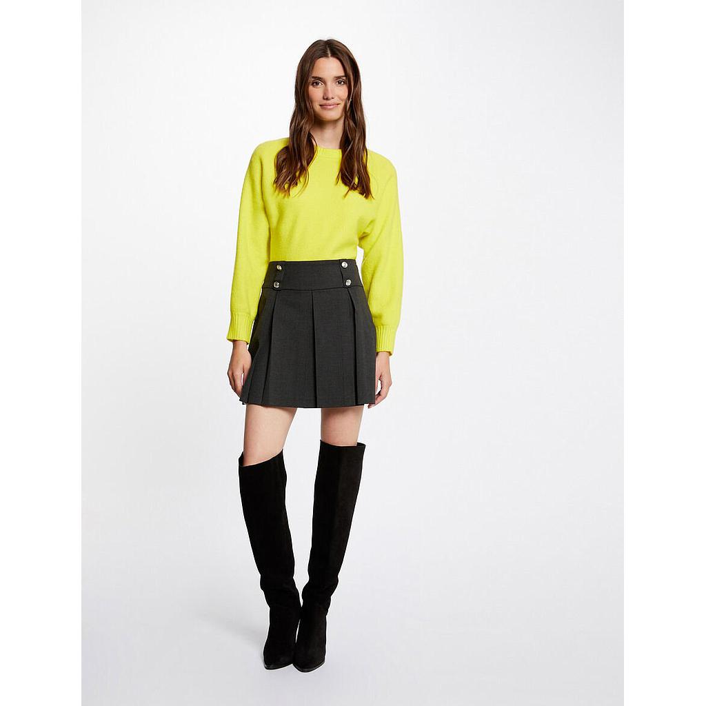 Falda evase con pliegues gris anthracite mujer 232-Josh.f