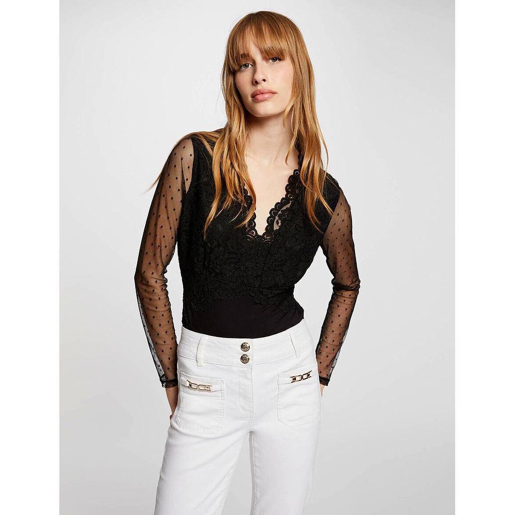 Body manga larga encaje negro 242-Tiriva