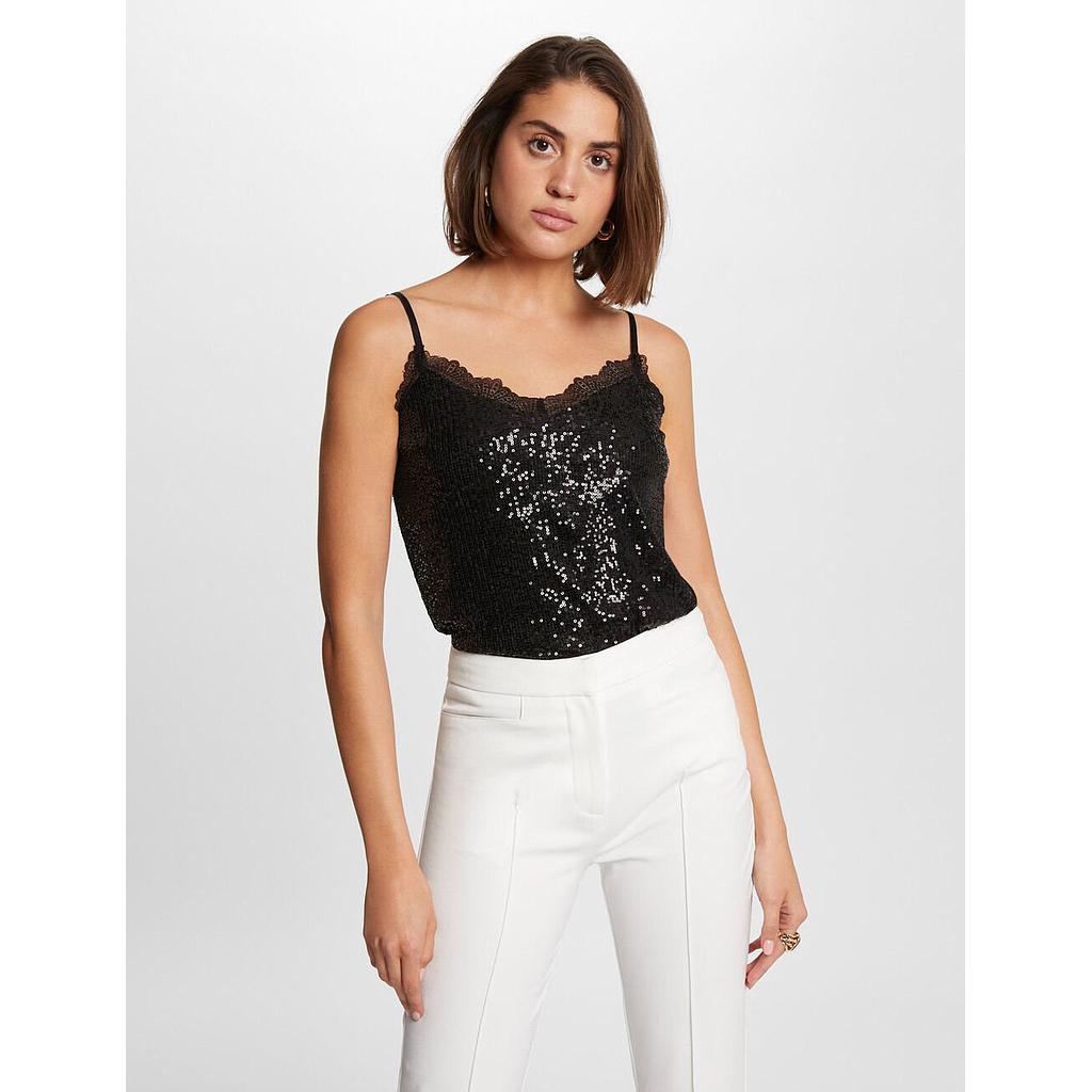 Top con tirantes finos negro 242-Baia