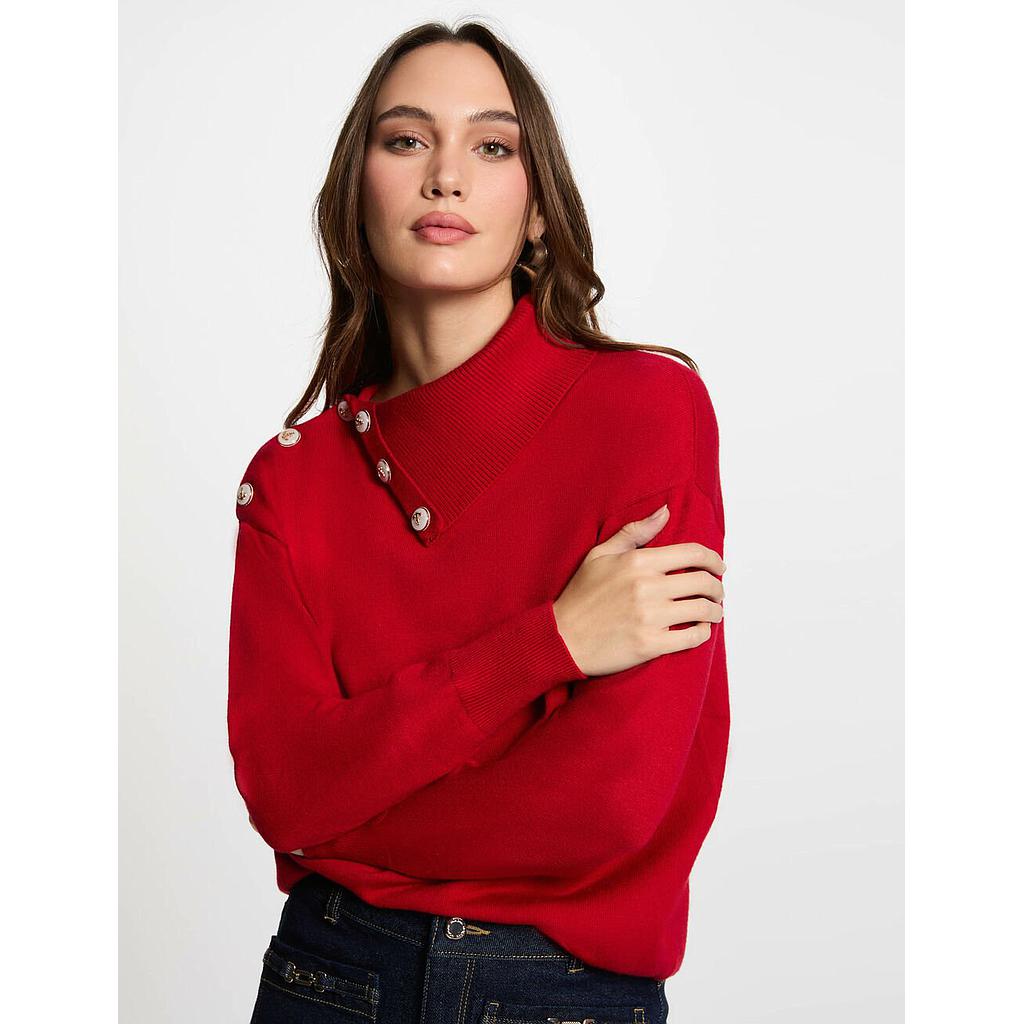 Jersey cuello de solapa rojo  251-Mouette