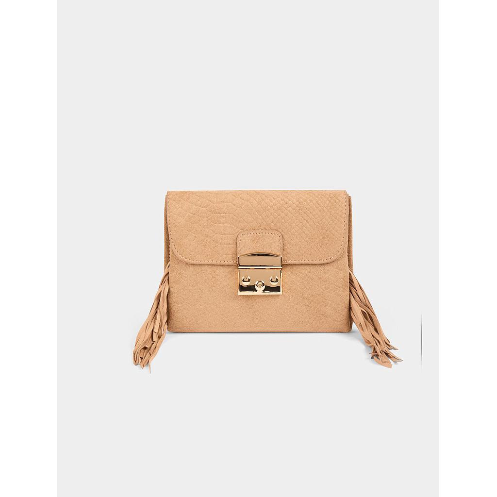 Bolso cartera de mano flecos arena 251-2Romeos
