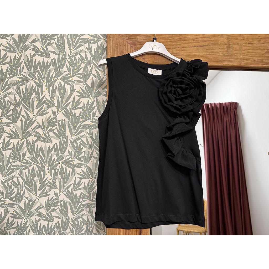 Top negro con flor tipo chanel LoK53692
