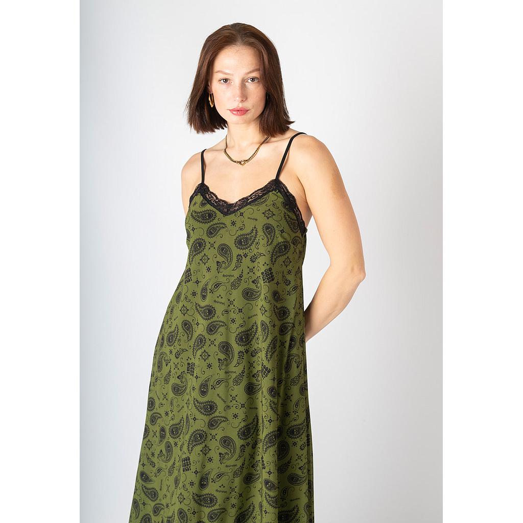 Vestido lencero verde calavera cachemire C19-728B