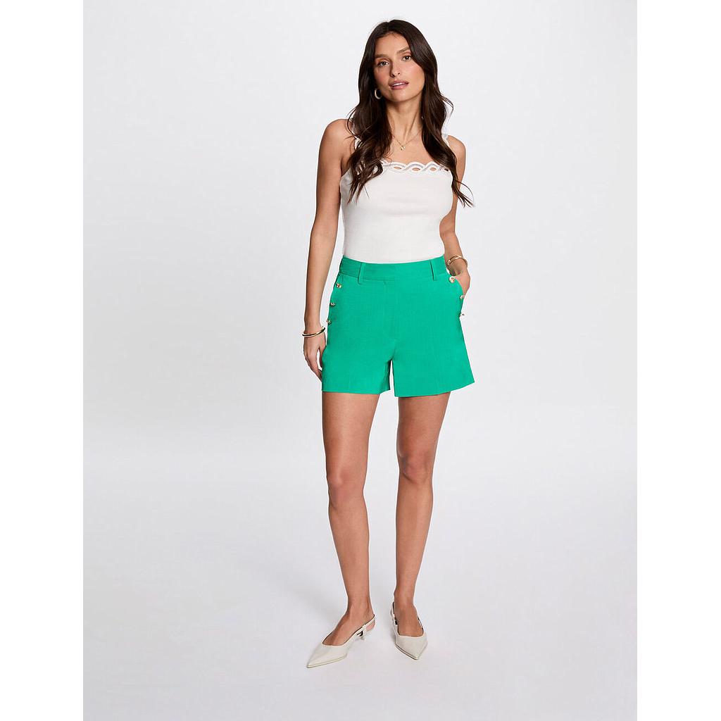 Short holgado con botones verde esmeralda 251-Shakoy