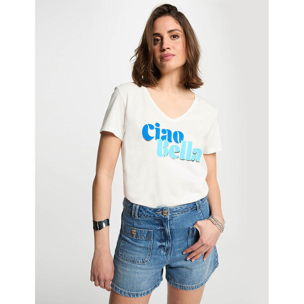 Camiseta con mensaje blanco 251-Dbello