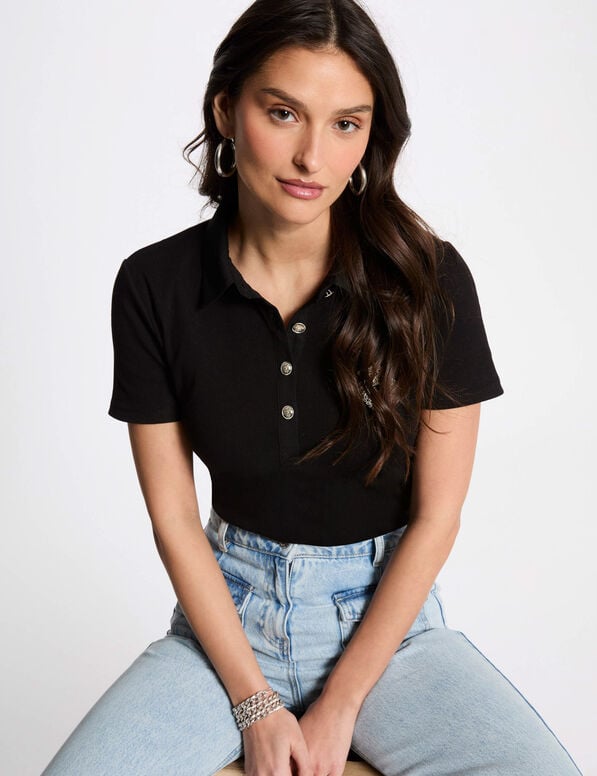 Camiseta manga corta negro 252-Dpolla