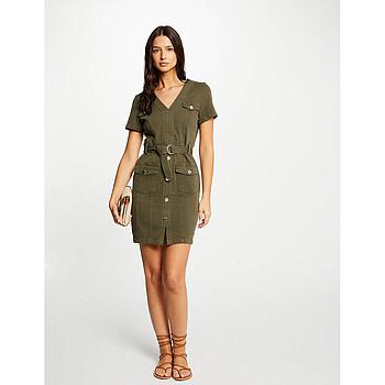 Vestido corto ajustado vaquero verde caqui 242-Rilly