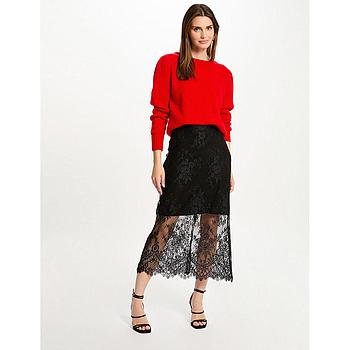 Falda larga con encaje negro 242-Jdenty