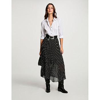 Falda larga plisada estampada multicolor 251-Jplissa
