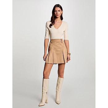 Falda corta de antelina cámel 251-Jchak