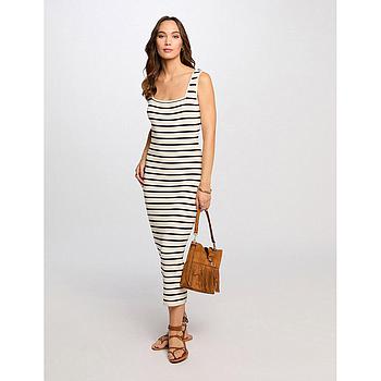 Vestido punto largo ajustado crudo 251-Rmdebi