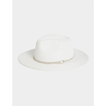 Sombrero trenzado con strass blanco 251-5STAR