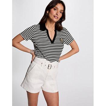 Camiseta manga corta rayas blanco 252-Dinata