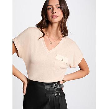 Camiseta manga corta beige 252-Dilito