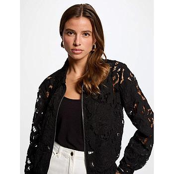 Chaqueta corta encaje negro 252-Gantal