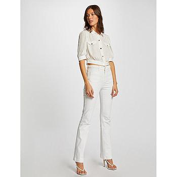 Pantalón boot-cut con detalles trenzados crudo 221-Pseven