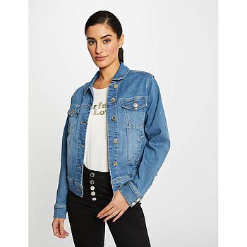 Chaqueta vaquera recta abotonada vaquero stone 221-Vpam