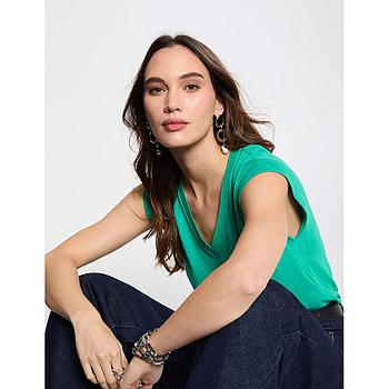 Camiseta manga corta con escote en V 221-Dame