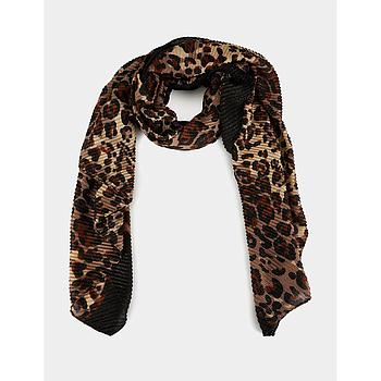 Fular plisado estampado de leopardo 241-5pliss