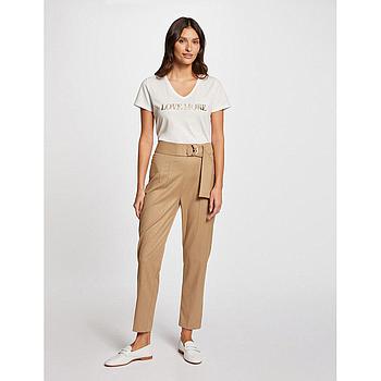 Pantalón ajustado con rayas cámel 241-Pbac.f